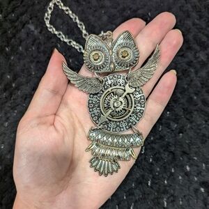 Steampunk Owl Statement Necklace